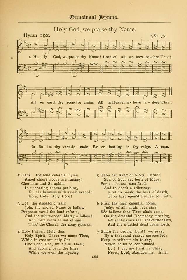The Catholic Hymnal: containing hymns for congregational and home use, and the vesper psalms, the office of compline, the litanies, hymns at benediction, etc. page 183