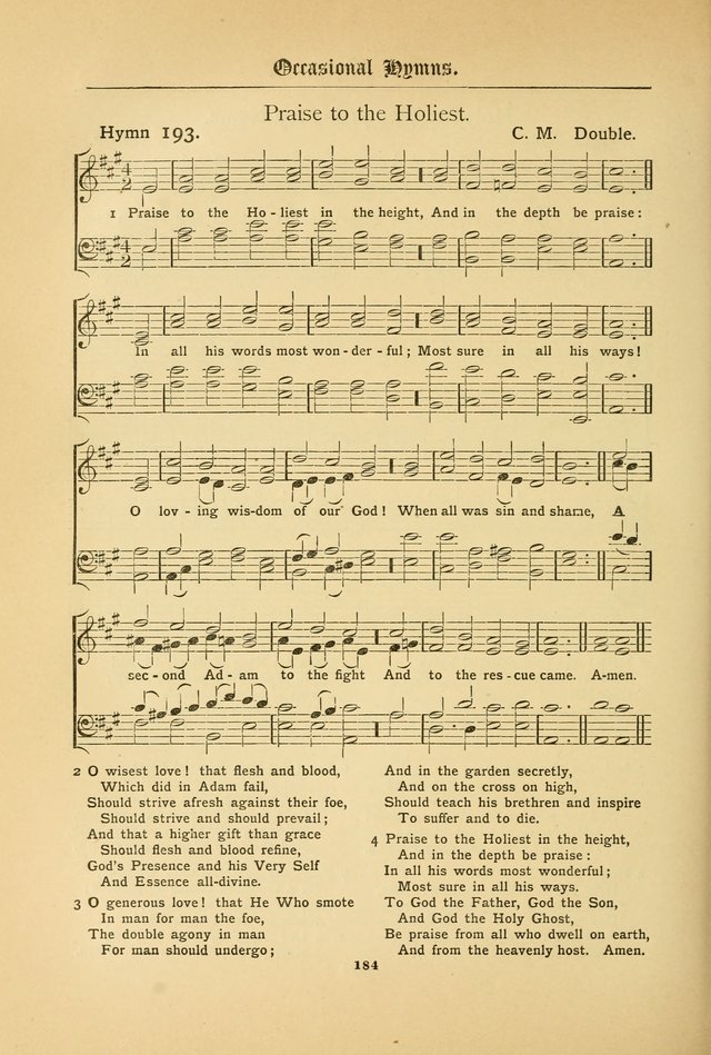 The Catholic Hymnal: containing hymns for congregational and home use, and the vesper psalms, the office of compline, the litanies, hymns at benediction, etc. page 184