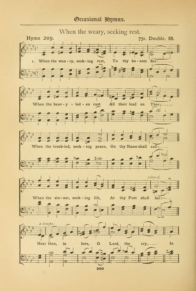 The Catholic Hymnal: containing hymns for congregational and home use, and the vesper psalms, the office of compline, the litanies, hymns at benediction, etc. page 200