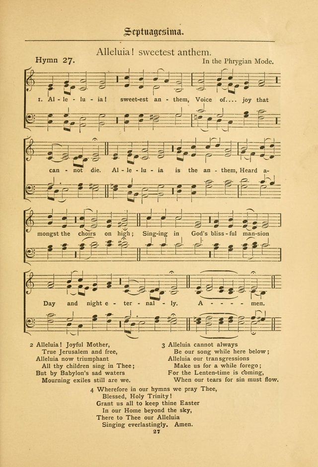 The Catholic Hymnal: containing hymns for congregational and home use, and the vesper psalms, the office of compline, the litanies, hymns at benediction, etc. page 27