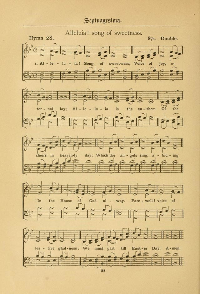 The Catholic Hymnal: containing hymns for congregational and home use, and the vesper psalms, the office of compline, the litanies, hymns at benediction, etc. page 28