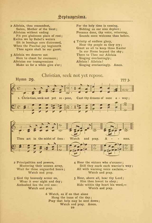 The Catholic Hymnal: containing hymns for congregational and home use, and the vesper psalms, the office of compline, the litanies, hymns at benediction, etc. page 29