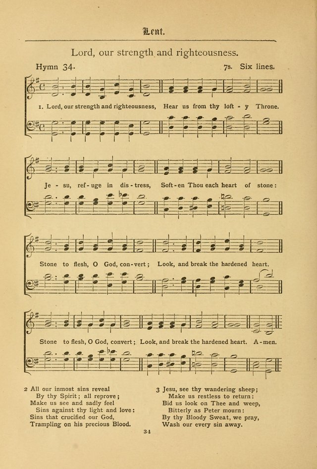 The Catholic Hymnal: containing hymns for congregational and home use, and the vesper psalms, the office of compline, the litanies, hymns at benediction, etc. page 34