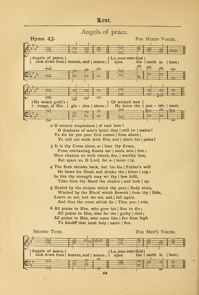 The Catholic Hymnal: containing hymns for congregational and home use, and the vesper psalms, the office of compline, the litanies, hymns at benediction, etc. page 42