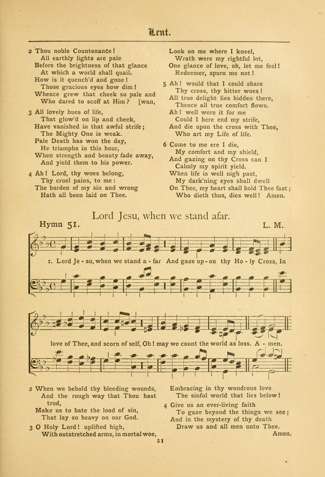 The Catholic Hymnal: containing hymns for congregational and home use, and the vesper psalms, the office of compline, the litanies, hymns at benediction, etc. page 51