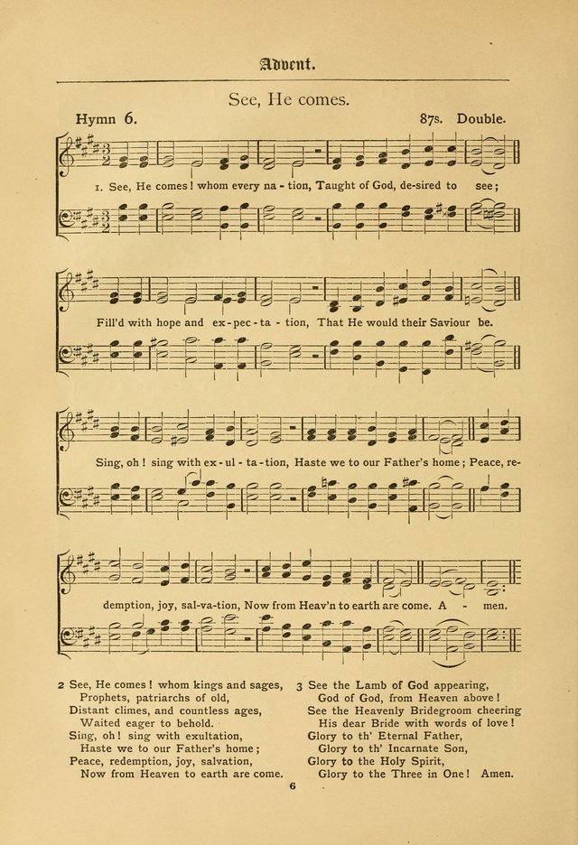 The Catholic Hymnal: containing hymns for congregational and home use, and the vesper psalms, the office of compline, the litanies, hymns at benediction, etc. page 6