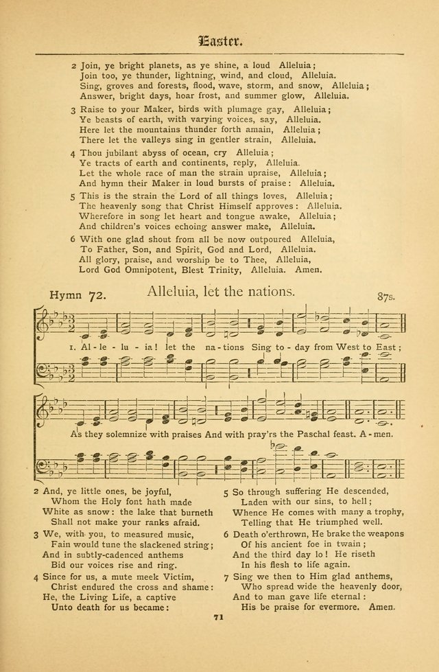 The Catholic Hymnal: containing hymns for congregational and home use, and the vesper psalms, the office of compline, the litanies, hymns at benediction, etc. page 71