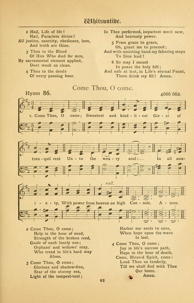 The Catholic Hymnal: containing hymns for congregational and home use, and the vesper psalms, the office of compline, the litanies, hymns at benediction, etc. page 83