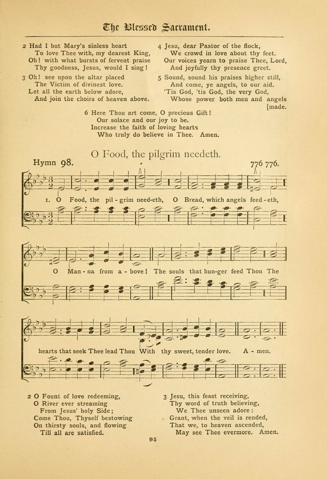 The Catholic Hymnal: containing hymns for congregational and home use, and the vesper psalms, the office of compline, the litanies, hymns at benediction, etc. page 95