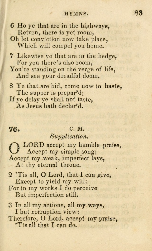 A Collection of Hymns, Designed for the Use of the Church of Christ page 84