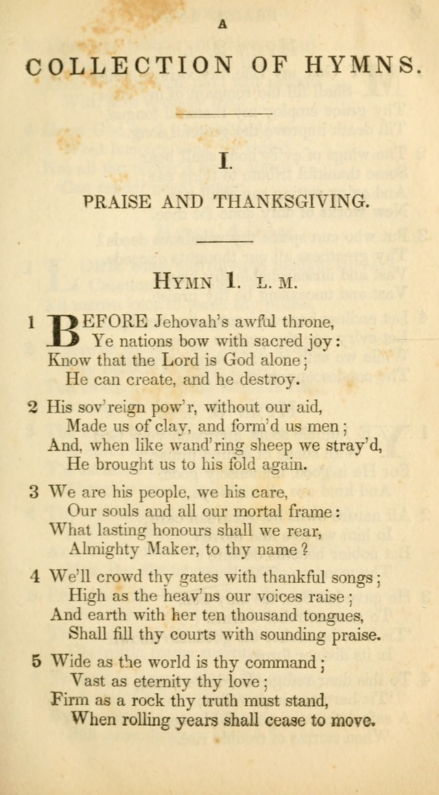 A Collection of Hymns and a Liturgy: for the use of Evangelical Lutheran Churches, to which are added prayers for families and individuals (New and Enl. Stereotype Ed.) page 1