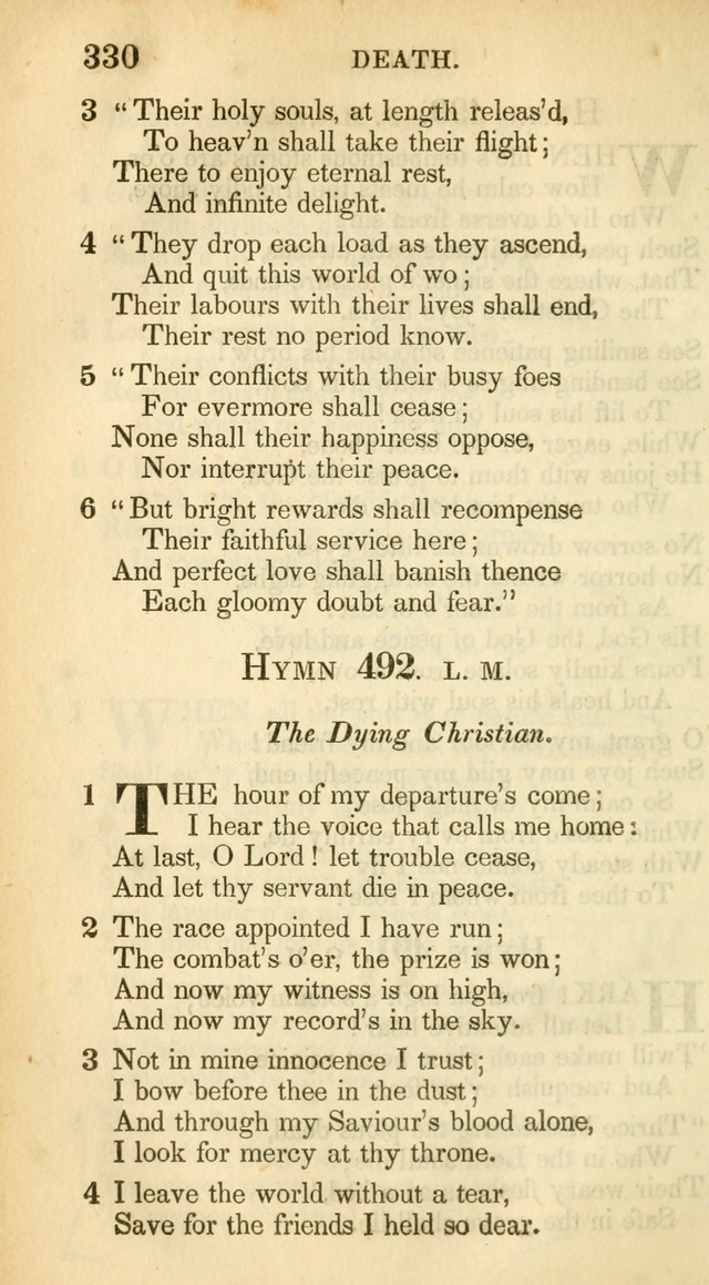 A Collection of Hymns and a Liturgy: for the use of Evangelical Lutheran Churches, to which are added prayers for families and individuals (New and Enl. Stereotype Ed.) page 330