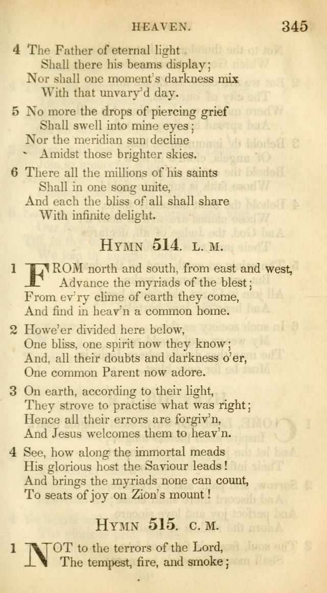 A Collection of Hymns and a Liturgy: for the use of Evangelical Lutheran Churches, to which are added prayers for families and individuals (New and Enl. Stereotype Ed.) page 345