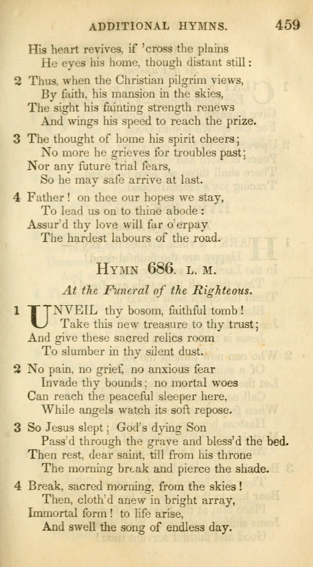 A Collection of Hymns and a Liturgy: for the use of Evangelical Lutheran Churches, to which are added prayers for families and individuals (New and Enl. Stereotype Ed.) page 459