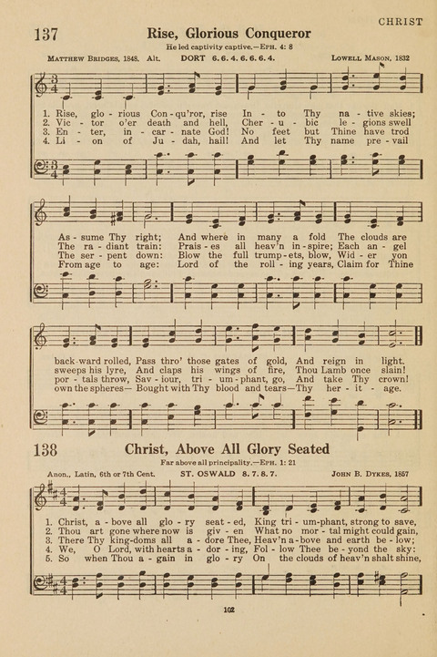 Church Hymnal, Mennonite: a collection of hymns and sacred songs suitable for use in public worship, worship in the home, and all general occasions (1st ed. ) [with Deutscher Anhang] page 102