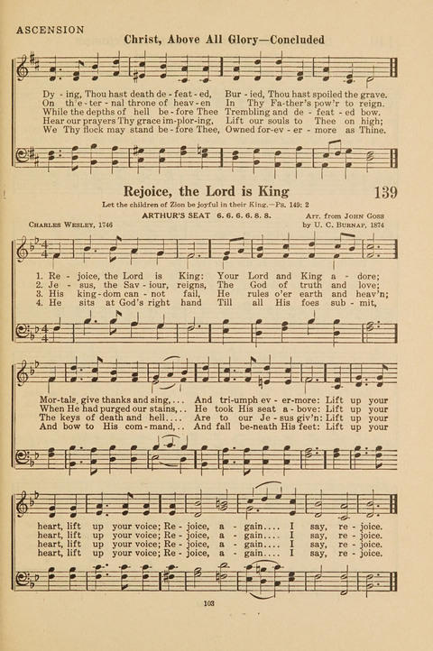 Church Hymnal, Mennonite: a collection of hymns and sacred songs suitable for use in public worship, worship in the home, and all general occasions (1st ed. ) [with Deutscher Anhang] page 103