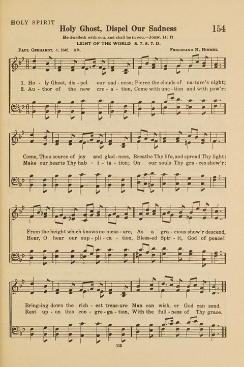 Church Hymnal, Mennonite: a collection of hymns and sacred songs suitable for use in public worship, worship in the home, and all general occasions (1st ed. ) [with Deutscher Anhang] page 115