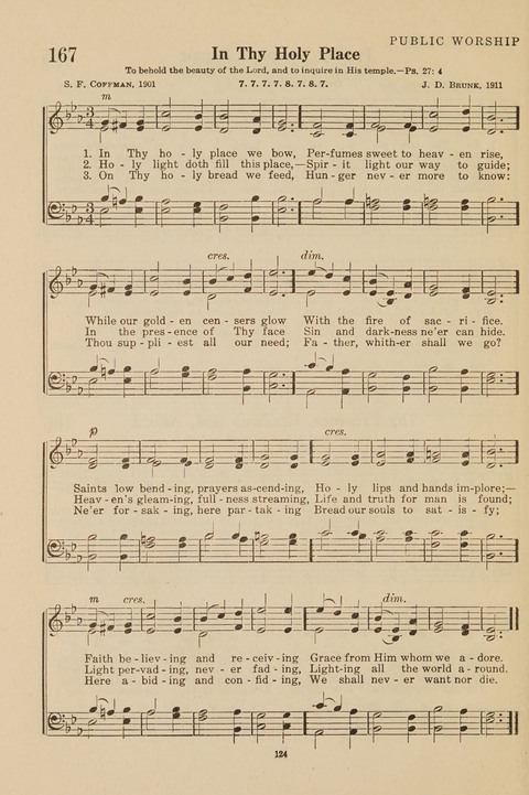 Church Hymnal, Mennonite: a collection of hymns and sacred songs suitable for use in public worship, worship in the home, and all general occasions (1st ed. ) [with Deutscher Anhang] page 124