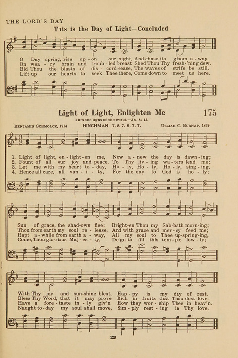 Church Hymnal, Mennonite: a collection of hymns and sacred songs suitable for use in public worship, worship in the home, and all general occasions (1st ed. ) [with Deutscher Anhang] page 129