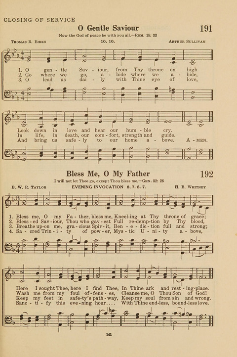 Church Hymnal, Mennonite: a collection of hymns and sacred songs suitable for use in public worship, worship in the home, and all general occasions (1st ed. ) [with Deutscher Anhang] page 141