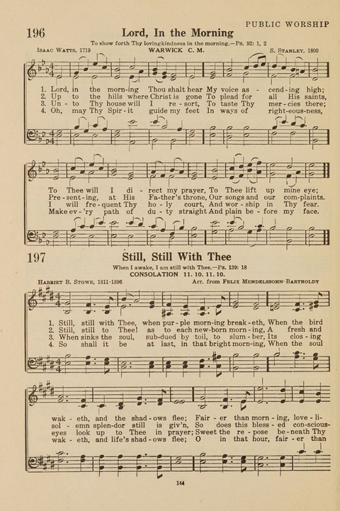 Church Hymnal, Mennonite: a collection of hymns and sacred songs suitable for use in public worship, worship in the home, and all general occasions (1st ed. ) [with Deutscher Anhang] page 144