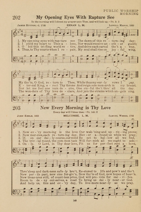 Church Hymnal, Mennonite: a collection of hymns and sacred songs suitable for use in public worship, worship in the home, and all general occasions (1st ed. ) [with Deutscher Anhang] page 148