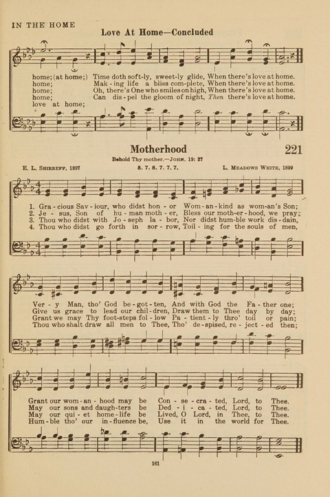 Church Hymnal, Mennonite: a collection of hymns and sacred songs suitable for use in public worship, worship in the home, and all general occasions (1st ed. ) [with Deutscher Anhang] page 161