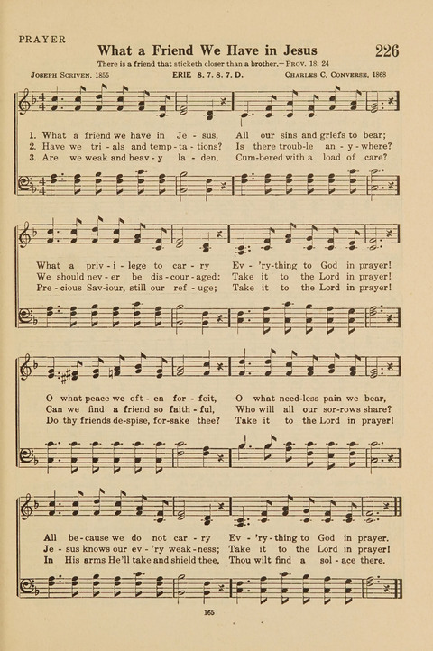 Church Hymnal, Mennonite: a collection of hymns and sacred songs suitable for use in public worship, worship in the home, and all general occasions (1st ed. ) [with Deutscher Anhang] page 165