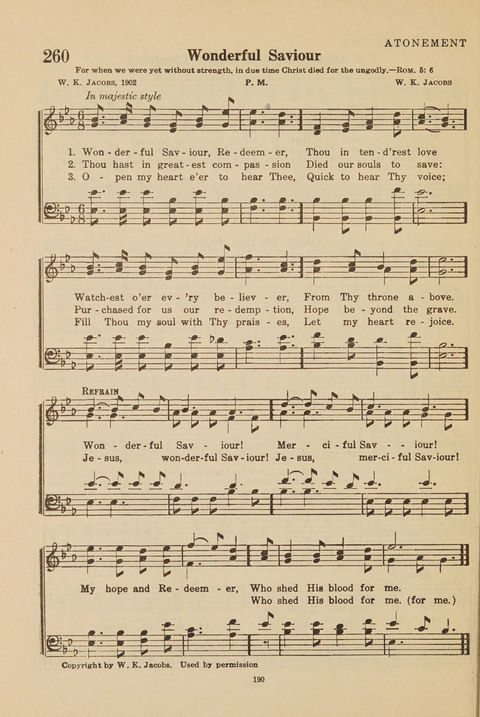 Church Hymnal, Mennonite: a collection of hymns and sacred songs suitable for use in public worship, worship in the home, and all general occasions (1st ed. ) [with Deutscher Anhang] page 190