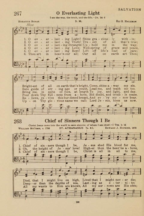 Church Hymnal, Mennonite: a collection of hymns and sacred songs suitable for use in public worship, worship in the home, and all general occasions (1st ed. ) [with Deutscher Anhang] page 196