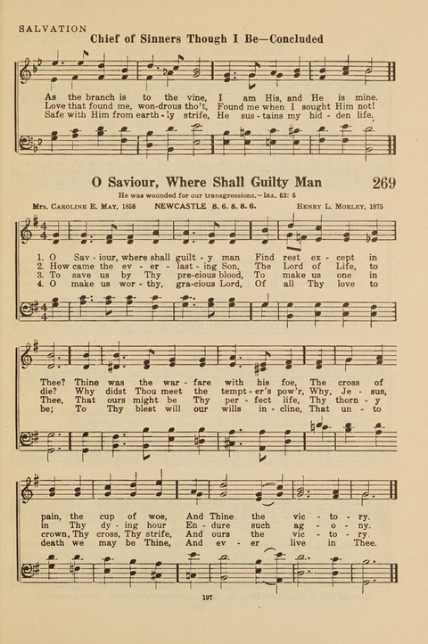 Church Hymnal, Mennonite: a collection of hymns and sacred songs suitable for use in public worship, worship in the home, and all general occasions (1st ed. ) [with Deutscher Anhang] page 197