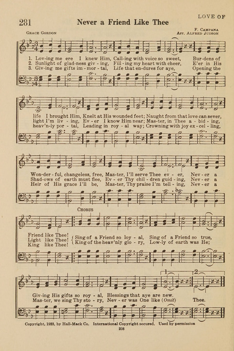 Church Hymnal, Mennonite: a collection of hymns and sacred songs suitable for use in public worship, worship in the home, and all general occasions (1st ed. ) [with Deutscher Anhang] page 208