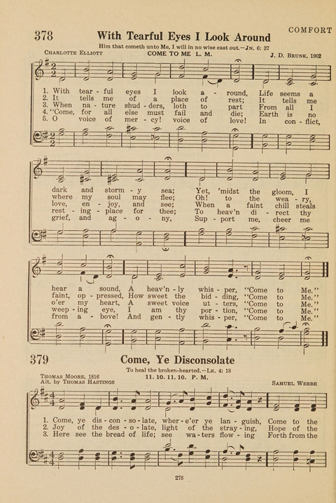 Church Hymnal, Mennonite: a collection of hymns and sacred songs suitable for use in public worship, worship in the home, and all general occasions (1st ed. ) [with Deutscher Anhang] page 278