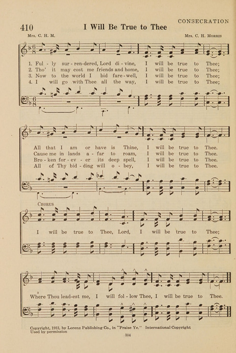 Church Hymnal, Mennonite: a collection of hymns and sacred songs suitable for use in public worship, worship in the home, and all general occasions (1st ed. ) [with Deutscher Anhang] page 304