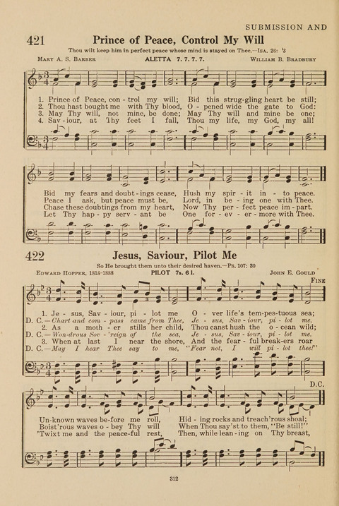 Church Hymnal, Mennonite: a collection of hymns and sacred songs suitable for use in public worship, worship in the home, and all general occasions (1st ed. ) [with Deutscher Anhang] page 312