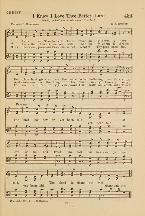 Church Hymnal, Mennonite: a collection of hymns and sacred songs suitable for use in public worship, worship in the home, and all general occasions (1st ed. ) [with Deutscher Anhang] page 323