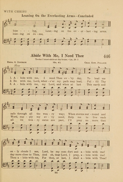 Church Hymnal, Mennonite: a collection of hymns and sacred songs suitable for use in public worship, worship in the home, and all general occasions (1st ed. ) [with Deutscher Anhang] page 331
