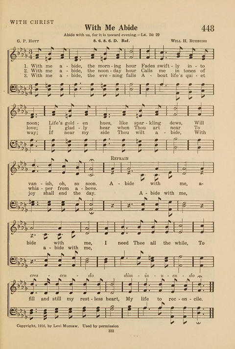 Church Hymnal, Mennonite: a collection of hymns and sacred songs suitable for use in public worship, worship in the home, and all general occasions (1st ed. ) [with Deutscher Anhang] page 333