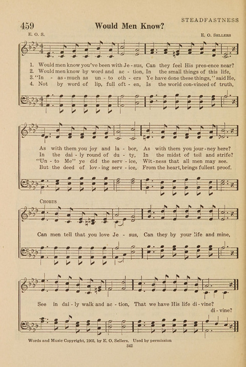 Church Hymnal, Mennonite: a collection of hymns and sacred songs suitable for use in public worship, worship in the home, and all general occasions (1st ed. ) [with Deutscher Anhang] page 342