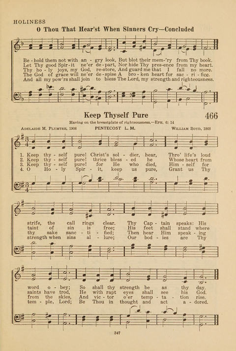 Church Hymnal, Mennonite: a collection of hymns and sacred songs suitable for use in public worship, worship in the home, and all general occasions (1st ed. ) [with Deutscher Anhang] page 347