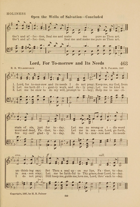 Church Hymnal, Mennonite: a collection of hymns and sacred songs suitable for use in public worship, worship in the home, and all general occasions (1st ed. ) [with Deutscher Anhang] page 349