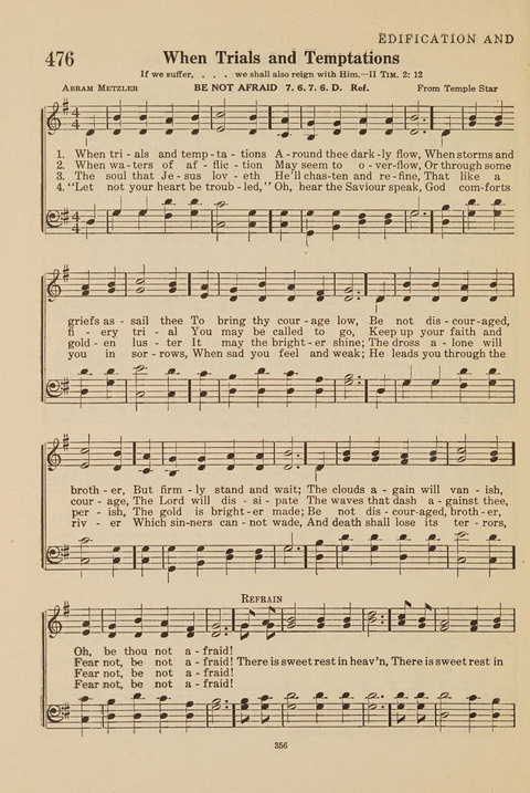 Church Hymnal, Mennonite: a collection of hymns and sacred songs suitable for use in public worship, worship in the home, and all general occasions (1st ed. ) [with Deutscher Anhang] page 356