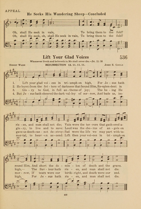 Church Hymnal, Mennonite: a collection of hymns and sacred songs suitable for use in public worship, worship in the home, and all general occasions (1st ed. ) [with Deutscher Anhang] page 409