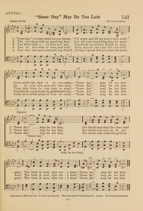 Church Hymnal, Mennonite: a collection of hymns and sacred songs suitable for use in public worship, worship in the home, and all general occasions (1st ed. ) [with Deutscher Anhang] page 413
