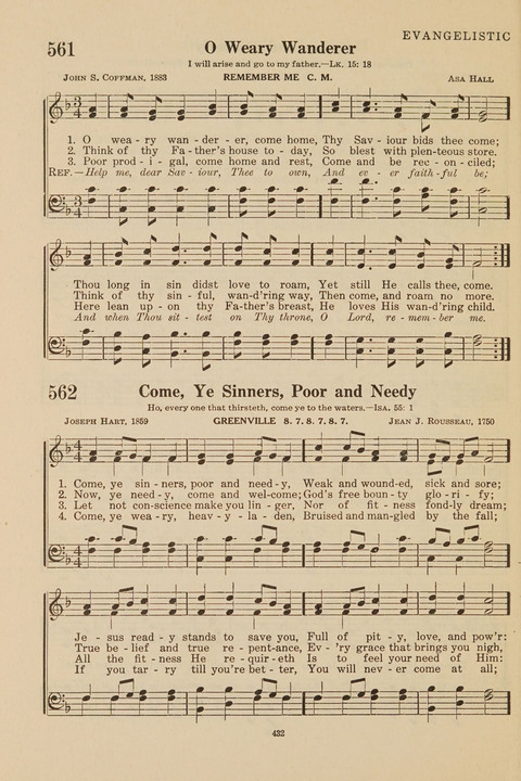 Church Hymnal, Mennonite: a collection of hymns and sacred songs suitable for use in public worship, worship in the home, and all general occasions (1st ed. ) [with Deutscher Anhang] page 432