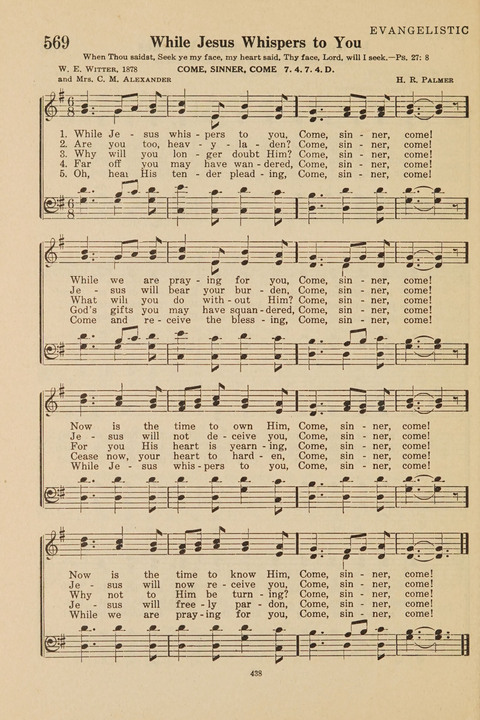 Church Hymnal, Mennonite: a collection of hymns and sacred songs suitable for use in public worship, worship in the home, and all general occasions (1st ed. ) [with Deutscher Anhang] page 438
