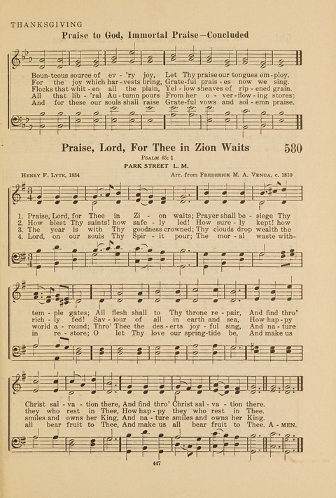 Church Hymnal, Mennonite: a collection of hymns and sacred songs suitable for use in public worship, worship in the home, and all general occasions (1st ed. ) [with Deutscher Anhang] page 447
