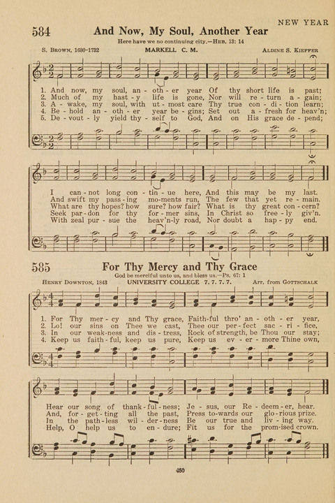 Church Hymnal, Mennonite: a collection of hymns and sacred songs suitable for use in public worship, worship in the home, and all general occasions (1st ed. ) [with Deutscher Anhang] page 450