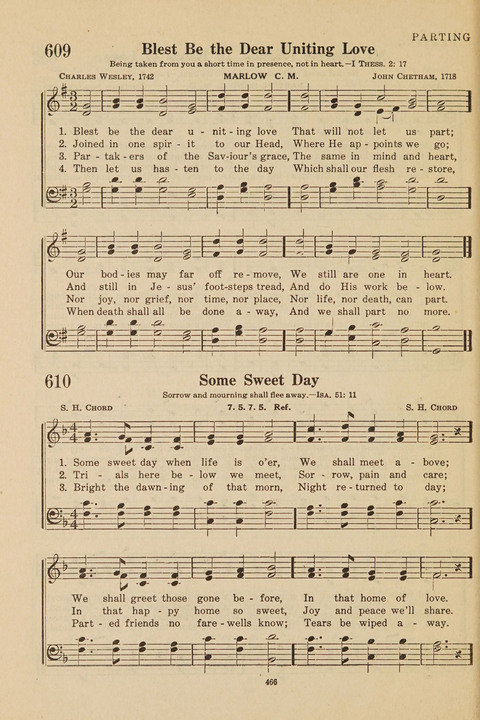 Church Hymnal, Mennonite: a collection of hymns and sacred songs suitable for use in public worship, worship in the home, and all general occasions (1st ed. ) [with Deutscher Anhang] page 466