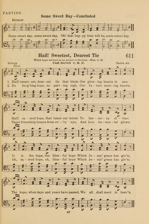 Church Hymnal, Mennonite: a collection of hymns and sacred songs suitable for use in public worship, worship in the home, and all general occasions (1st ed. ) [with Deutscher Anhang] page 467